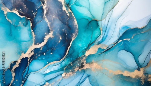 luxury blue abstract background of marble liquid ink art painting on paper image of original artwork watercolor alcohol ink paint on high quality paper texture