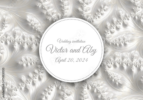 Wedding announcement with the names of the bride and groom and the date of the wedding with an abstract background