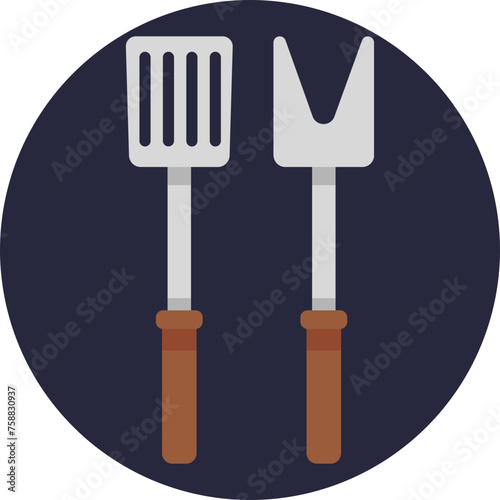 An icon depicting a pair of sturdy grilling tongs, essential for flipping and maneuvering food on the barbecue.