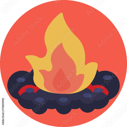 Embrace the sizzle of outdoor cooking with the "Burning" icon in the Barbecue category.