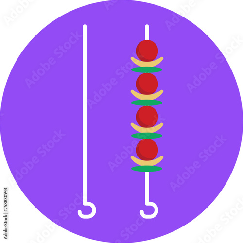 An enticing depiction of a barbecue skewer enveloped in flames, symbolizing the sizzling and smoky flavor imparted during grilling.