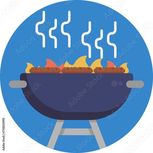 Grill icon, embodying the essence of al fresco dining, where juicy meats and vibrant vegetables meet the searing embrace of open flames.