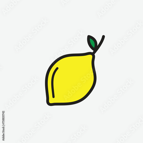 Lemon fresh icon vector logo design template
