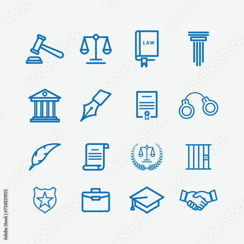 Justice icon vector logo design template