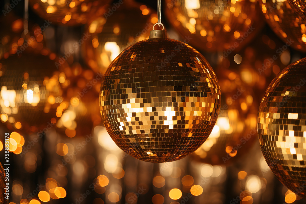 Fototapeta premium golden disco ball.