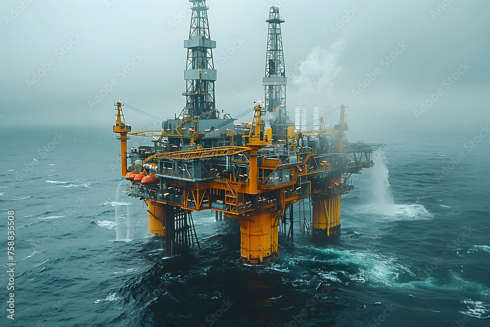 Oil Rig in the Middle of the Ocean