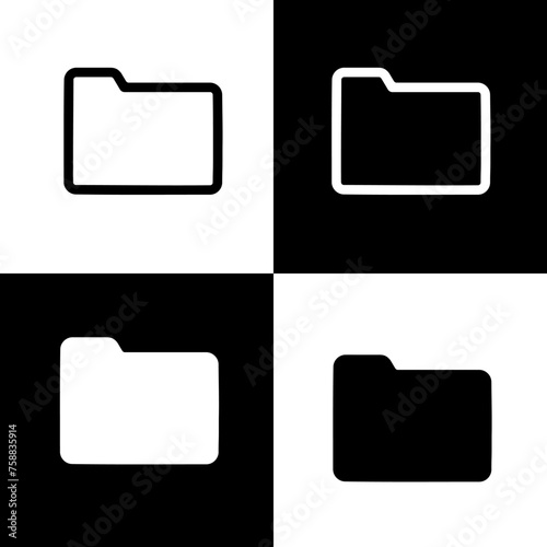 Folders flat vector eps flat style icon set. file document, folder, storage icon set for app, website and software use. 