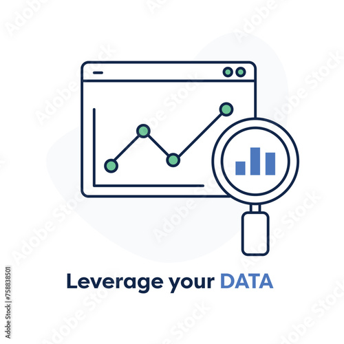 Data Driven Insights. How to Leverage Your Data Effectively. Data Empowerment Icon. Unlocking Your Data Potential. Vector Editable Stroke and Colors.