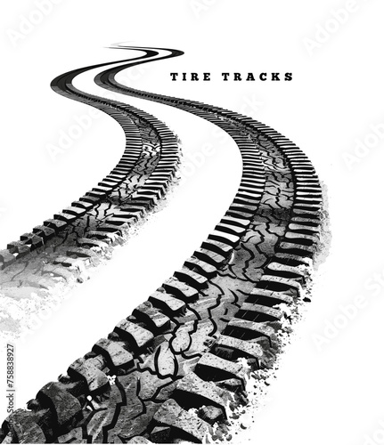 Tire tracks vector illustration