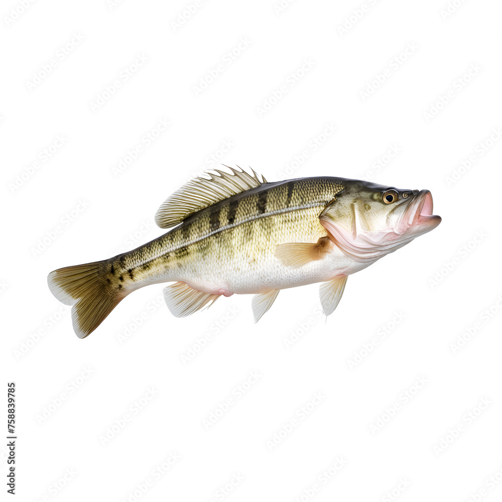 Fototapeta premium bass fish isolated on transparent background