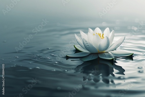 a white flower on water