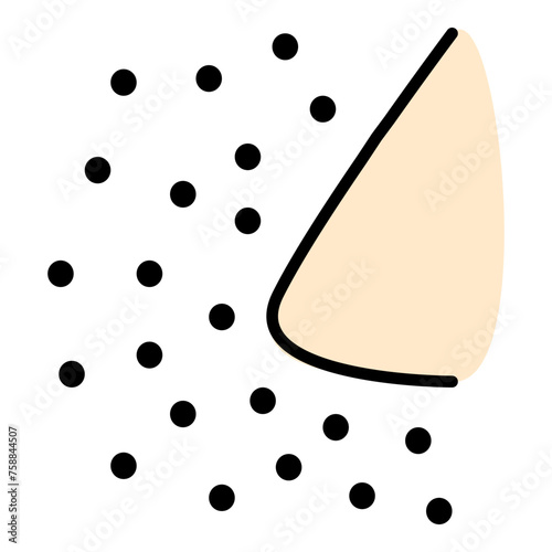 Air breath particle pollution flat color