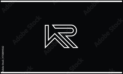 Alphabet Letters WR, RW,   Initials Logo Monogram