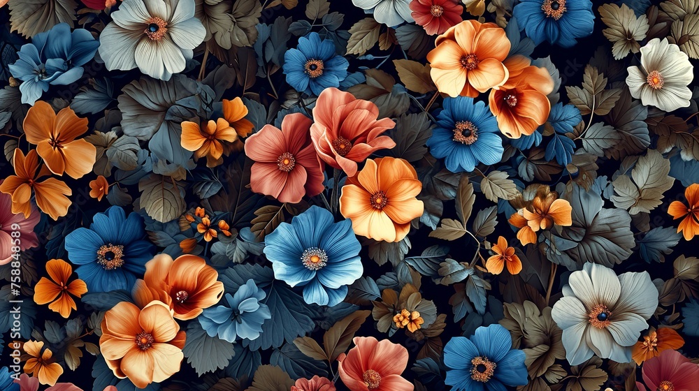 Boho Style Floral Seamless Pattern 8k Realist Boho Style Floral Seamless Pattern 8k Realist