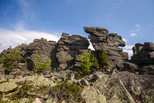 Weathering pillars. Mount Zelenaya in Sheregesh, Russia © Crazy nook