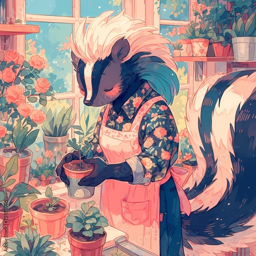 Furry Friends in the Garden - The Charming Skunk Gardener