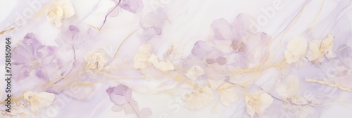 A masterpiece showcasing vibrant purple flowers blooming on a serene white canvas, capturing the essence of natures beauty