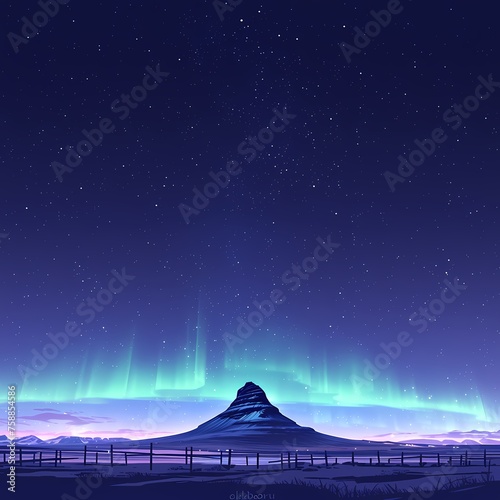 Stunning Northern Lights Display in a Unique, Modern Style