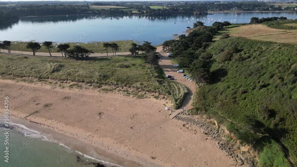 Aerial view of Plage des Chevrets, La Guimorais, Saint-Coulomb, Ille-et-Vilaine, Brittany, France Aerial view of Plage des Chevrets, La Guimorais, Saint-Coulomb, Ille-et-Vilaine, Brittany, France