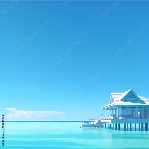 Escape to Paradise with Overwater Bungalow Views in a Maldives Morning Bliss