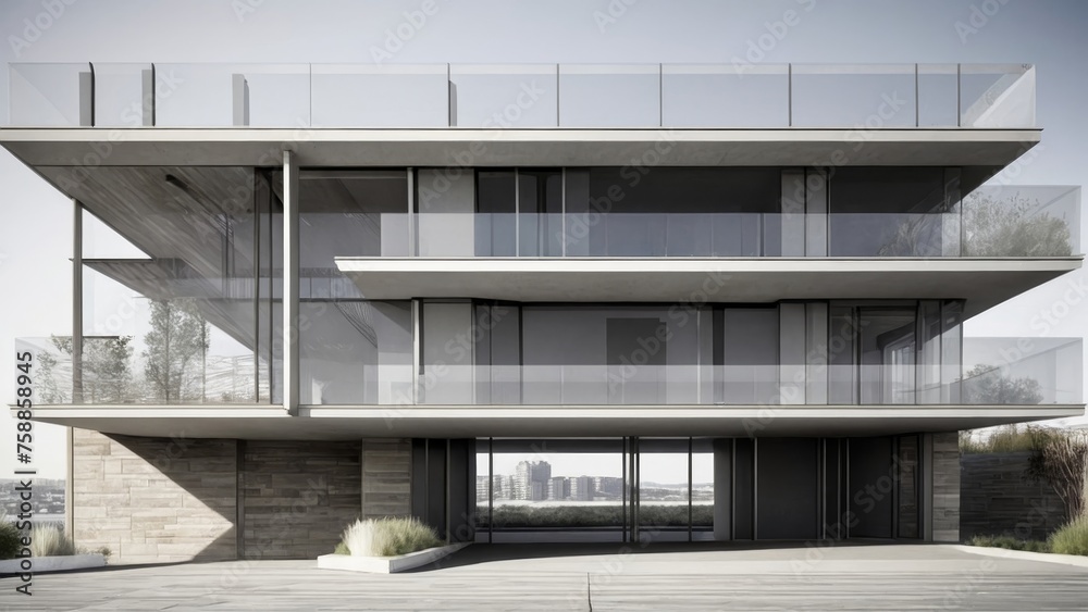 Obraz premium Construction architecture. Building concept. Contemporary drawing of a house s design