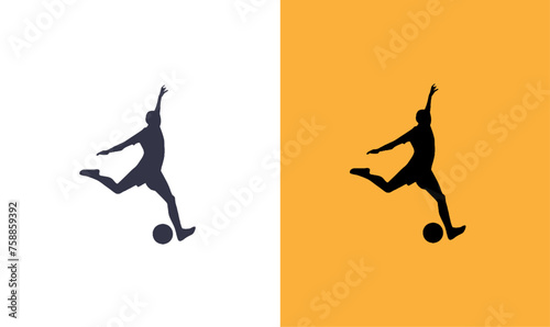 football player silhouette vector design, football silhouette vector, blue football person silhouette, black football person silhouette, design, vector, art, illustration, jumping, sport,