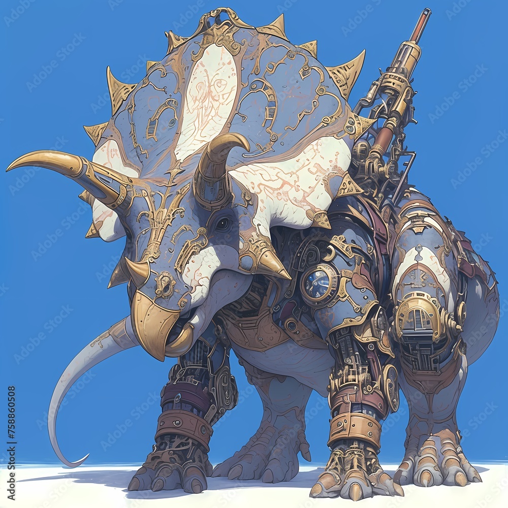 Explore Ancient Realms with This Majestic Cretaceous Beast - The Iconic Triceratops in Its Natural Habitat