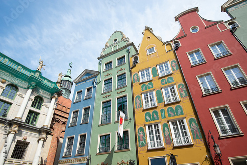 Old city of Gdansk with colorful buildings facades - Poland