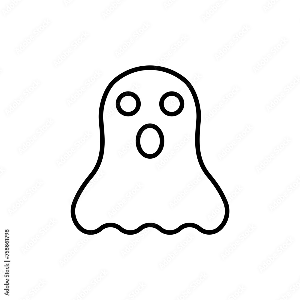 Ghost outline icons, minimalist vector illustration ,simple transparent graphic element .Isolated on white background