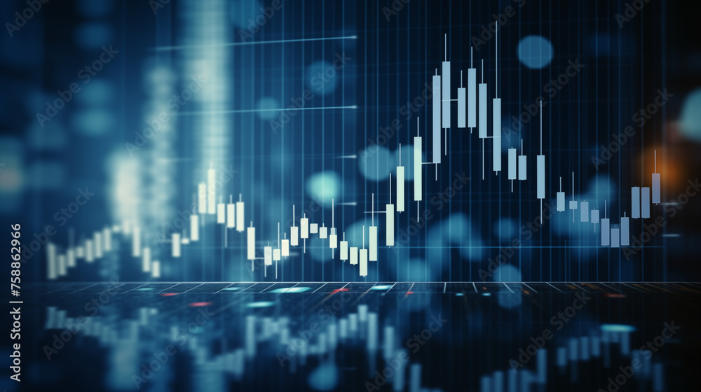 Stock Market Chart and digital graph on Dark Blue Background. financial chart and candlestick graph Stock Market Chart and digital graph on Dark Blue Background. financial chart and candlestick graph