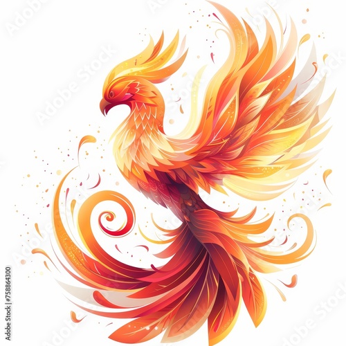 A phoenix rising from ashes