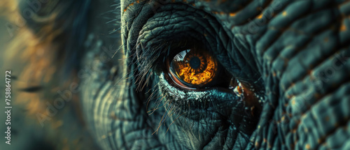 Gentle Giant, Close-up of elephant's eye, Wildlife Empathy