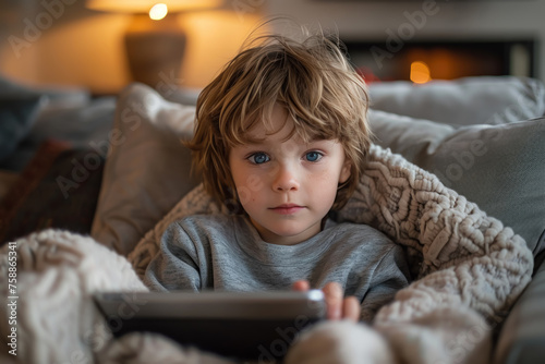 Digital Native, Young boy with tablet, Childhood and Technology