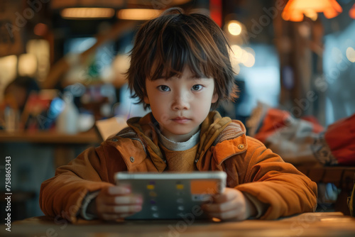 Digital Native, Young boy with tablet, Childhood and Technology