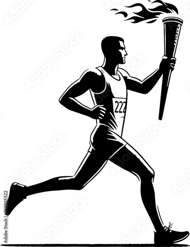 Runner holding an torch