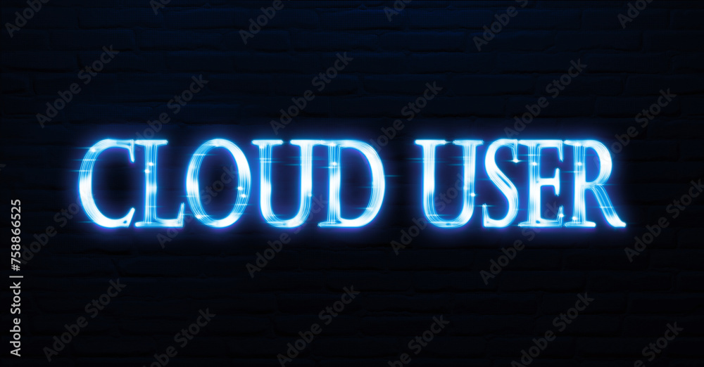 Obraz premium cloud user text neon sign