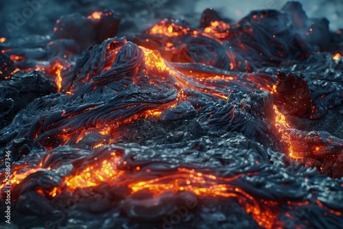 Lava flow close up.