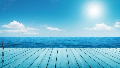 Summer product backdrop blue sea background