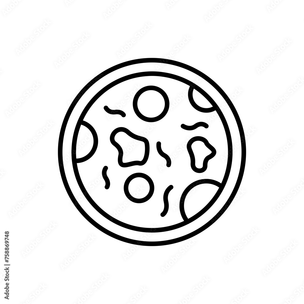 Fototapeta premium Pizza outline icons, minimalist vector illustration ,simple transparent graphic element .Isolated on white background