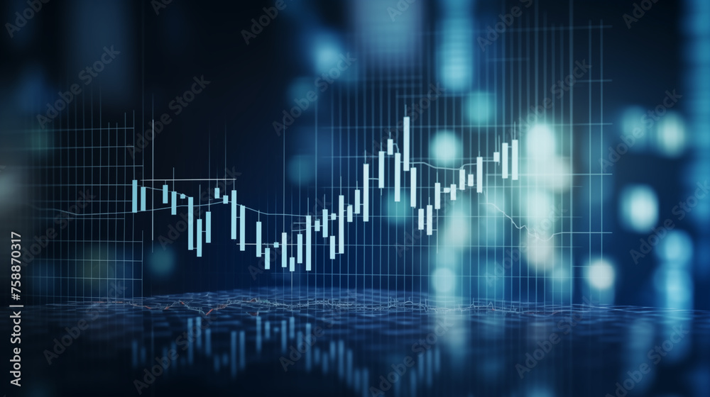 Market chart of business stock graph or investment financial data profit on Dark Blue Background. financial chart and candlestick graph Market chart of business stock graph or investment financial data profit on Dark Blue Background. financial chart and candlestick graph