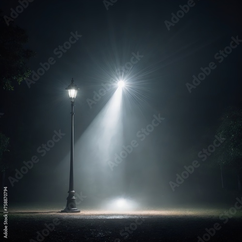 A spotlight in the night
