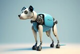 Cute Blue and White AI-Driven Robot Dog: A Futuristic Design Concept