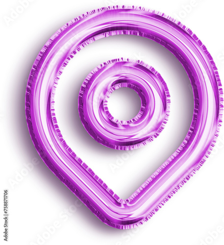 Map Purple Foil Balloon Icon