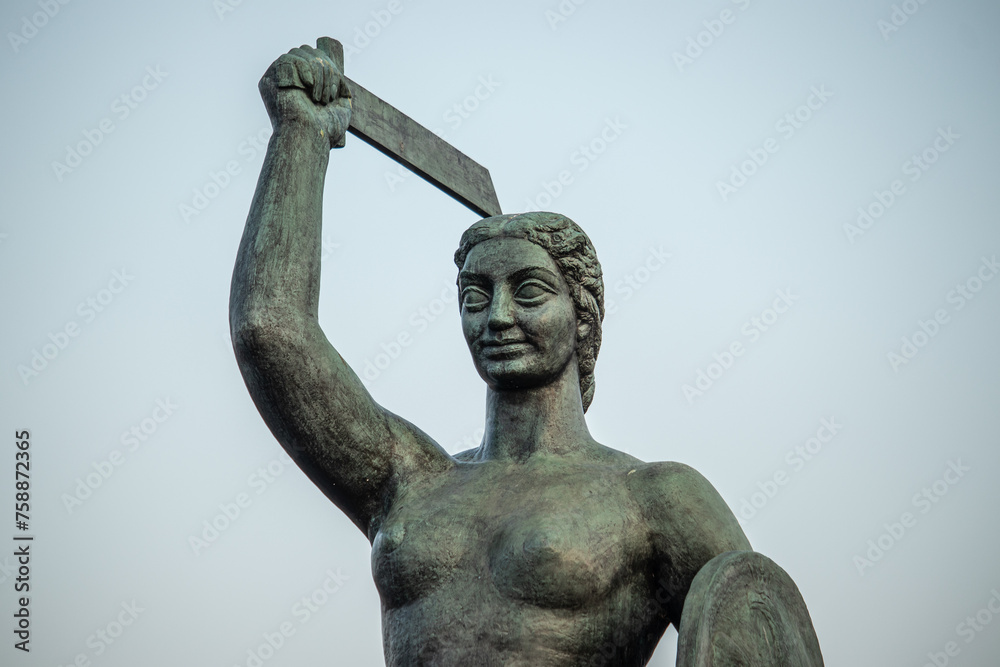 Monument of the Mermaid of Warsaw, close-up Monument of the Mermaid of Warsaw, close-up