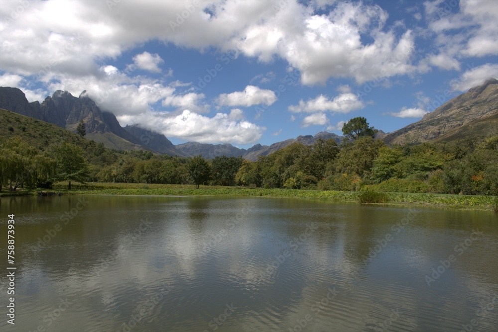 Lake in Mountains with Greenery