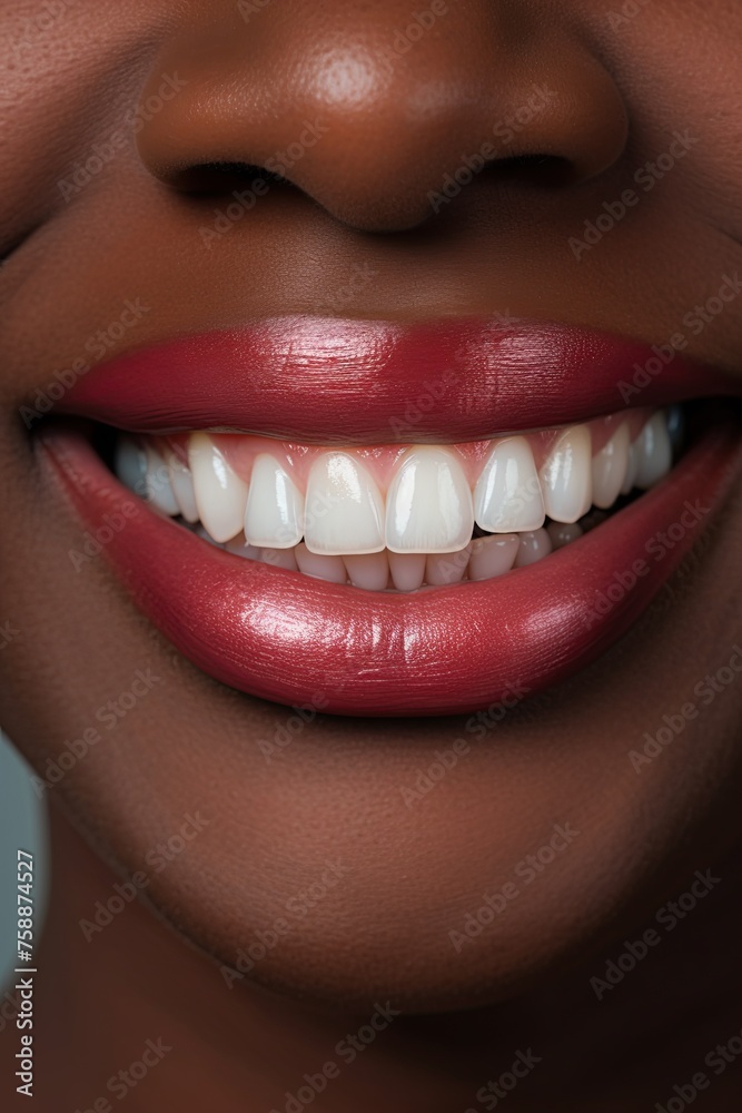 Laughing woman mouth with white teeth. Dental care and stomatology concept. Ai Generative Laughing woman mouth with white teeth. Dental care and stomatology concept. Ai Generative