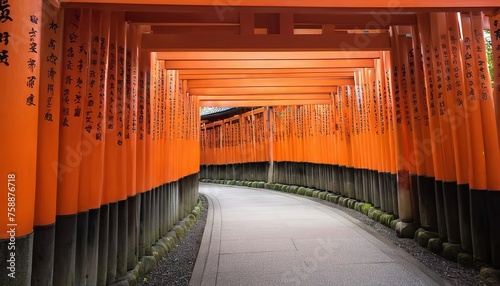 Tori gates, Fushimi Inari Taisha, Kyoto, Japan photo