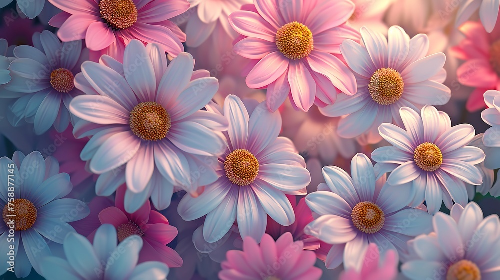 Funky Groovy Daisy Flower Pattern on White 8K Funky Groovy Daisy Flower Pattern on White 8K