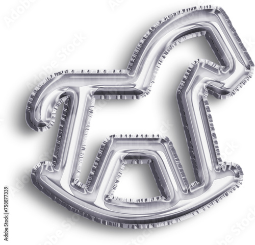 Horse Silver Foil Balloon Icon