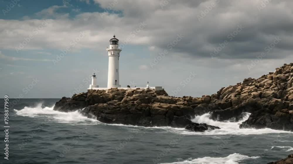 lighthouse on the shore of the sea lighthouse on the shore of the sea
